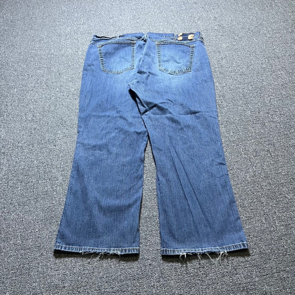 Levi Strauss Signature Bootcut Jeans 24W Short Blue Frayed Hem Y2K Denim